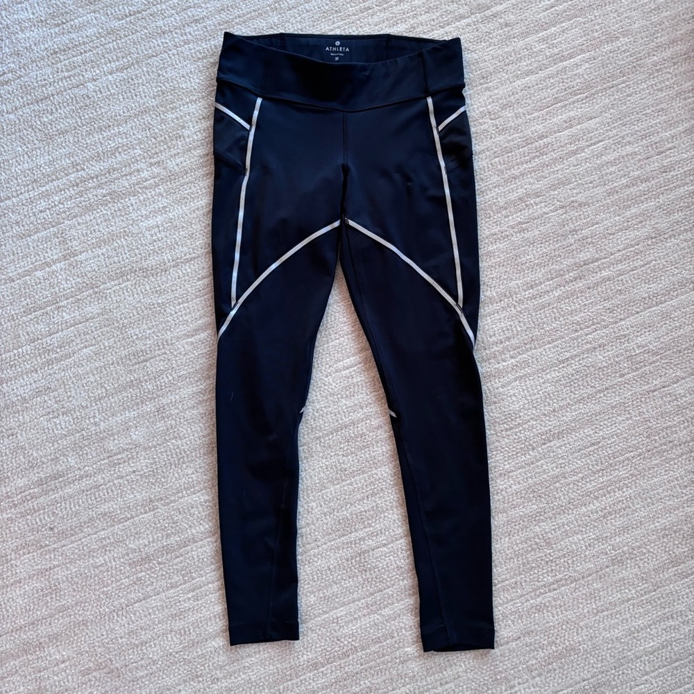 Athleta Black Leggings Size Medium Great Condition Workout Pants